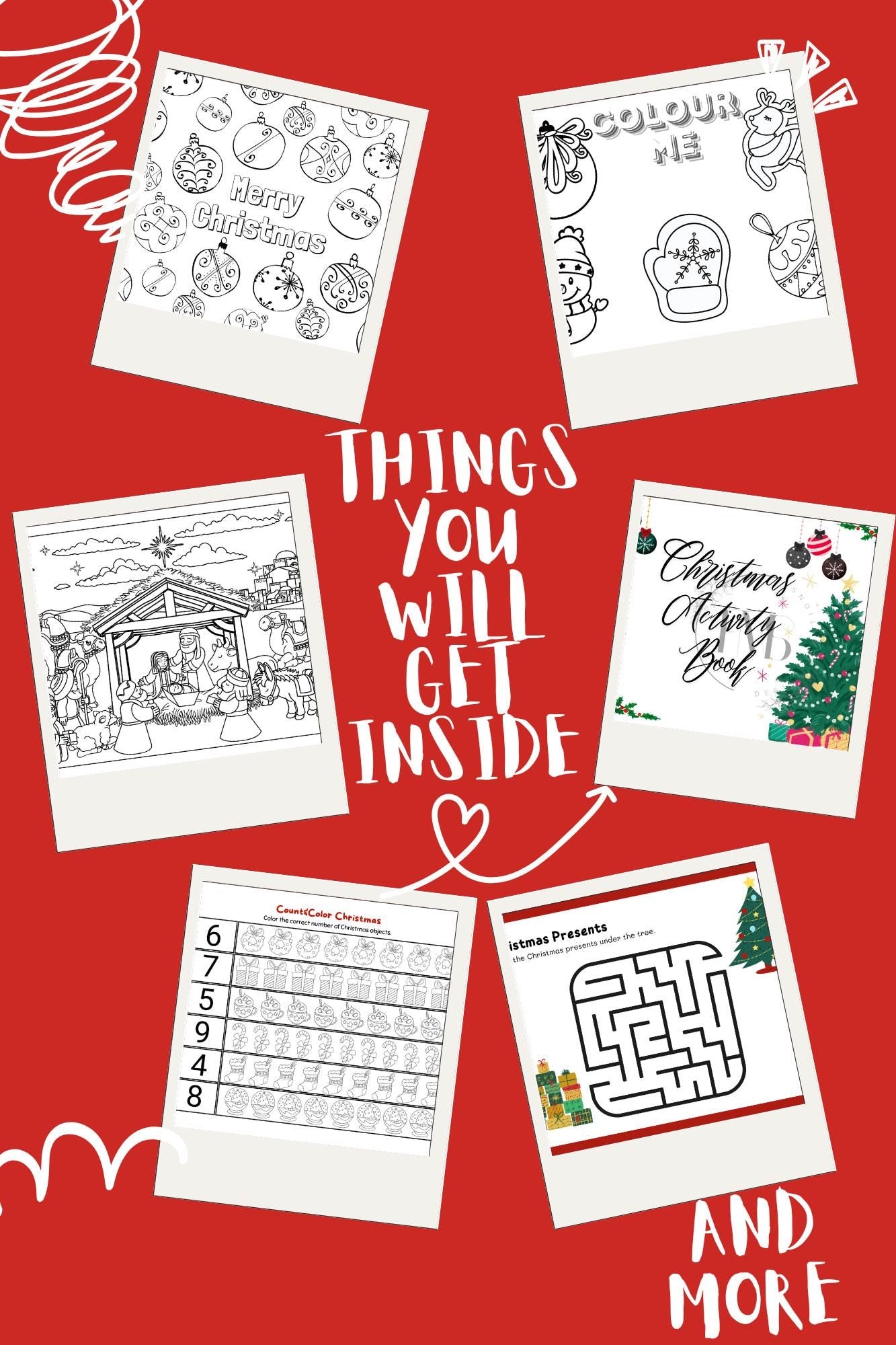 Magical Christmas Activity Book| Fun Puzzles |Colouring Pages | Holiday Crafts for Kids|Christmas Activity Book